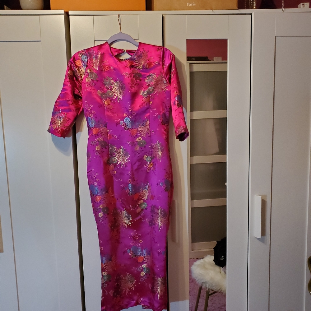 Silk Midi Party Dress